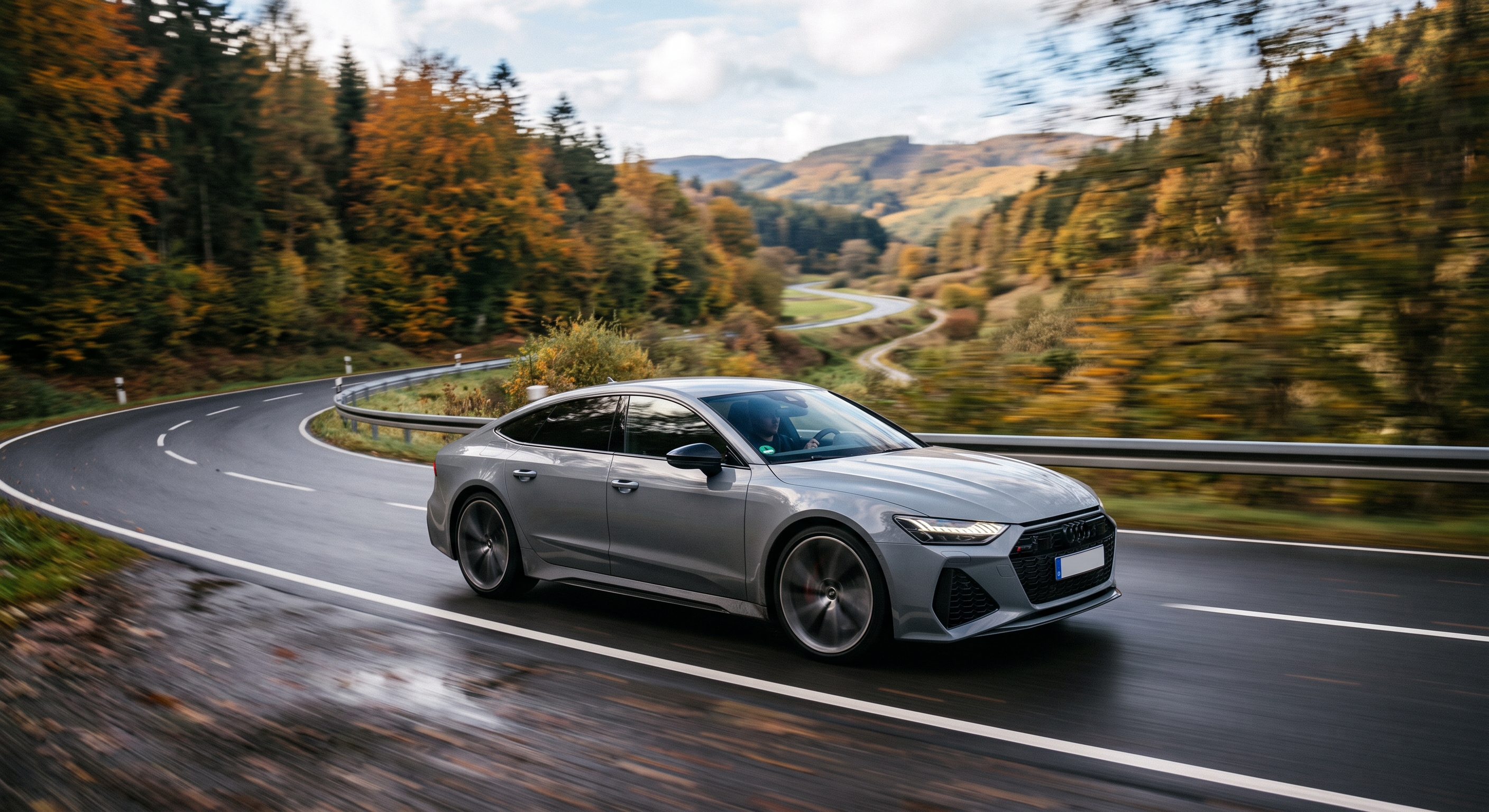 fahrendes auto in der natur