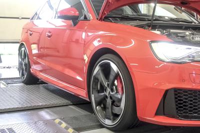 Audi RS 3 on DTE's dynamometer