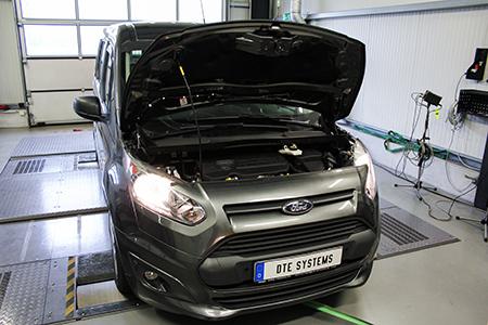 The Ford Transit on the DTE dynamometer for performance measurement test