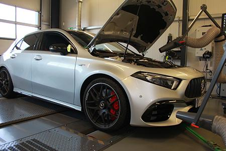 Mercedes-AMG A45 S on DTE's test bench